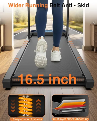 Vista 6 de HCOIW Walking with Incline Pad and Handle Bar, 3 in 1 Mini Walking Machine, 2.5HP Low Noise Treadmill for Home with Remote Control, Treadmill with