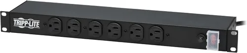Vista 4 de Tripp Lite Regleta de alimentación PDU para montaje en rack de 12 tomas, enchufes frontales y traseros de grado de red, 15A, 120V, cable de 15 pies