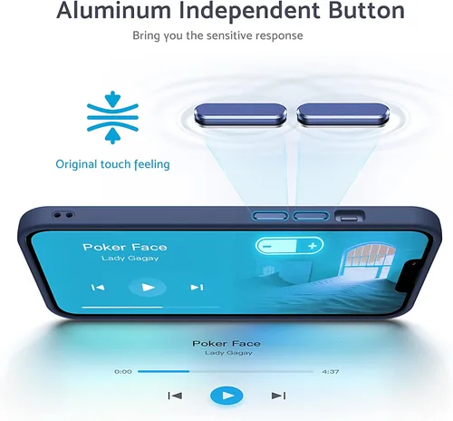Vista 3 de Anqrp Funda diseñada para iPhone 11 azul [compatible con carga inalámbrica], [tacto sedoso] Funda delgada de silicona suave antiarañazos para iPhone