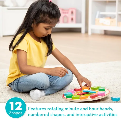 Vista 2 de melissa & doug reloj de clasificación de formas, Versión estándar, Multicolor