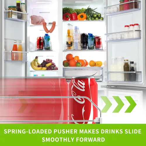 Vista 2 de Organizador de bebidas para refrigerador, dispensador de latas de soda para refrigerador, dispensador automático de bebidas para refrigerador