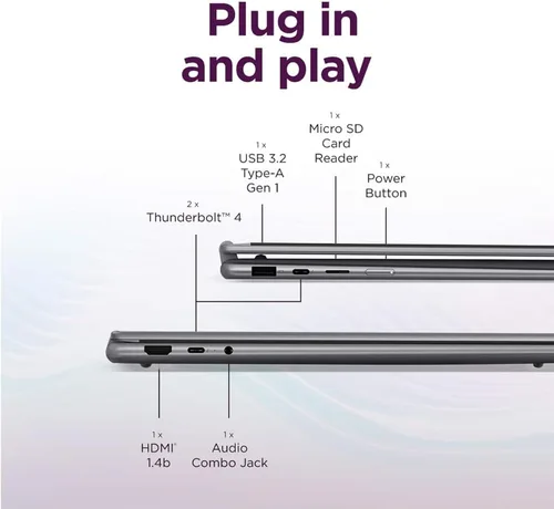 Vista 6 de Lenovo Portátil Yoga 7i 2 en 1 2026, Intel Core Ultra 7 256V, Intel Arc Gris lunar
