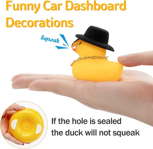 Vista 3 de wonuu 2 adornos de pato para salpicadero de automóvil, adornos de goma para decoración de tablero de automóvil, accesorios de decoración con mini