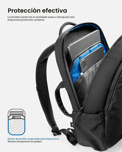 Vista 3 de tomtoc Mochila para laptop de negocios minimalista Daypack diario Trabajo de viaje diario, 20L Water-resistant, Business Work Backpack with