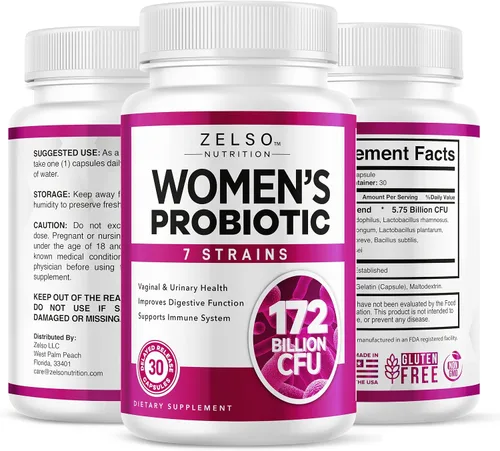 Vista 5 de Probióticos para mujeres, suplemento de probióticos vaginales con prebióticos, 175 mil millones de UFC, 7 cepas - Apoya la flora vaginal