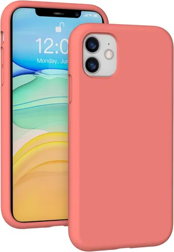 Vista 107 de Funda de silicona líquida compatible con iPhone 12 Pro Max 6.7 pulgadas, funda de gel de protección completa con forro de microfibra, funda