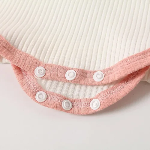 Vista 5 de Enterizo rosa y pantalones de punto para bebé para otoño e invierno
