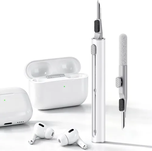 Vista 10 de Hyashee Kit limpiador para Airpods Pro 1 2 3 pluma de limpieza multifunción con cepillo suave esponja flocado para auriculares Bluetooth, Negro