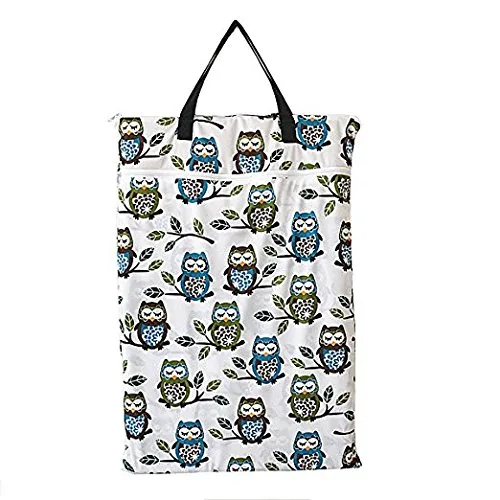 Vista 4 de Bolsa grande para pañales de tela húmeda/seca para pañales reutilizables o ropa sucia, Bloom, Grande