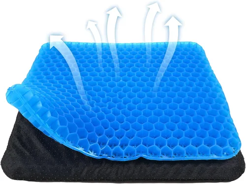 Vista 8 de Yimiyaa Cojín de Gel para Asiento, Cojín de Gel Grueso Doble en Forma de Huevo para Alivio del Dolor por Presión, Almohadillas Transpirables