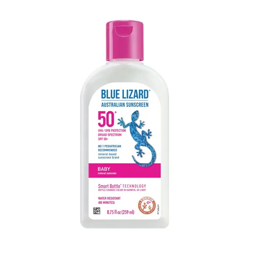 Vista 6 de Blue Lizard- Protector solar para bebé con óxido de zinc, SPF 30+, resistente al agua, protección UVA/UVB con tecnología Smart Bottle