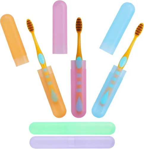 Vista 3 de Juego de 20 fundas para cepillos de dientes, soporte portátil para cepillos de dientes transpirable, caja de almacenamiento de cepillos de dientes a