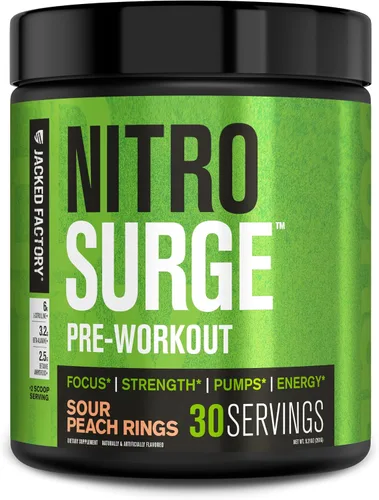 Vista 14 de Jacked Factory NITROSURGE Suplemento Pre Entrenamiento - Energía Sin Límites, Ganancias Instantáneas de Fuerza, Enfoque Claro, Bombeos Intensos