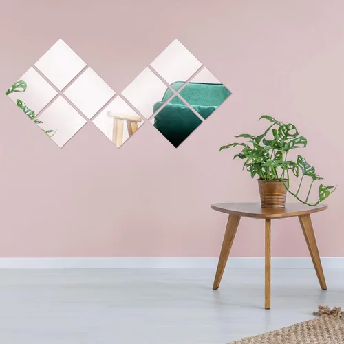 Vista 7 de 12 calcomanías de pared de espejo, calcomanías cuadradas extraíbles de acrílico para pared, lámina de pared artística, mejor para el hogar, sala