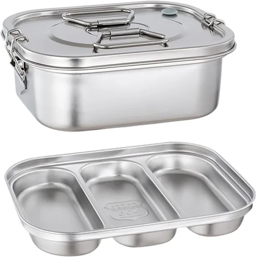 Vista 10 de Lonchera grande de acero inoxidable para adultos con tapa a prueba de fugas y cerraduras seguras, 36 onzas líquidas para variedad de alimentos