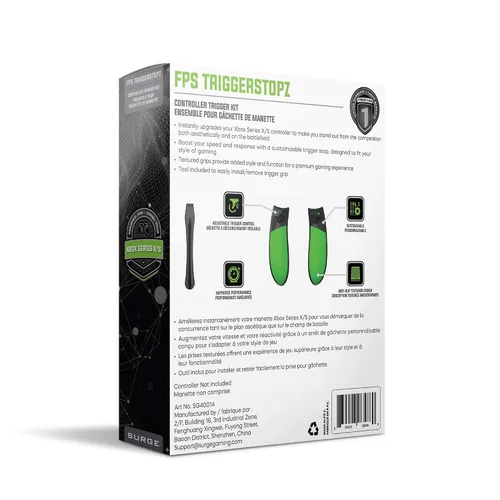 Vista 5 de Surge FPS TriggerStop Kit (3pcs) Xbox Controller Grip w Adjustable Trigger Stops for Xbox Series X S Controller, Anti-Slip, Customizable