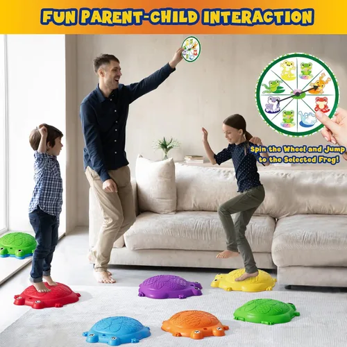 Vista 2 de HYES Escalones para niños, 8 piezas de piedras de equilibrio antideslizantes para niños pequeños de 1 a 3 años, juguetes sensoriales para cursos