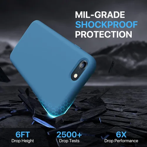 Vista 8 de Miracase Funda de silicona para iPhone SE 2022/SE 2020/7/8, color azul Azul Capri