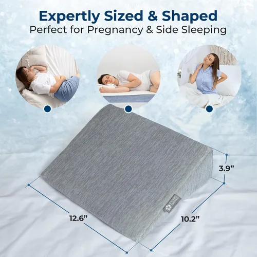 Vista 5 de 5 STARS UNITED Almohada de rodilla pequeña para personas que duermen de lado, soporte de espuma firme de cuña para vientre, espalda y rodillas
