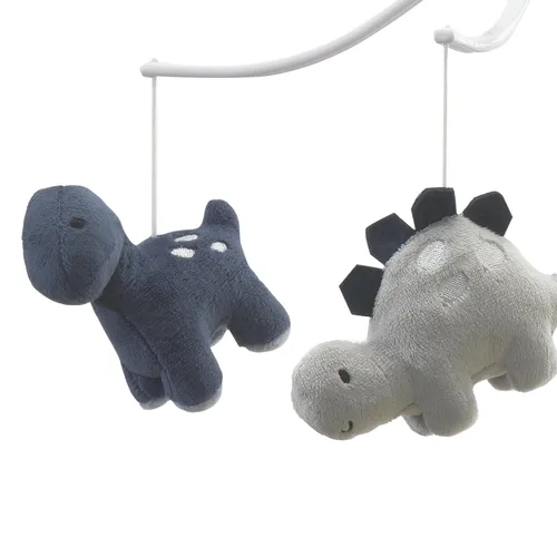 Vista 2 de Bedtime Originals Roar Dinosaur Musical Móvil, Azul/Gris