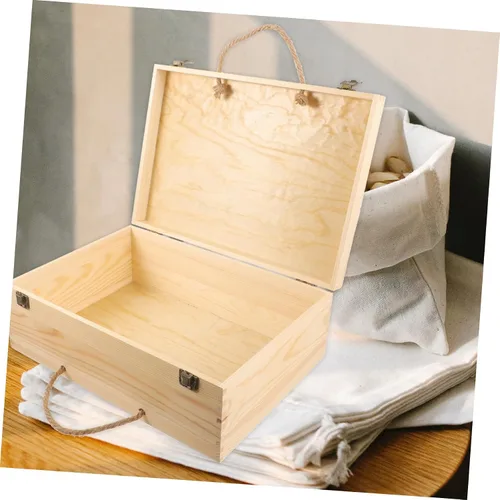 Vista 4 de EXCEART Box Wooden Storage Box Rustic Jewelry Case Wood Storage Case Trinket Case Wooden Jewelry Storage Case Wood Jewelry Case Wooden Jewelry