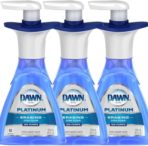 Vista 3 de Dawn Platinum - Espuma de limpieza para platos, kit de bomba y recarga de jabón para platos con aroma fresco a Rapids