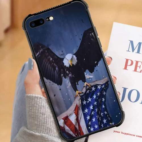 Vista 6 de DJSOK Funda compatible con iPhone 7/8 Plus, diseño con patrón de parachoques trasero, esquinas reforzadas contra arañazos, esquinas reforzadas