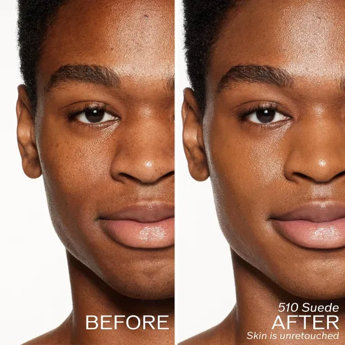 Vista 3 de Shiseido RevitalEssence Skin Glow Foundation SPF 30, gamuza 510, construible, cobertura media, hidratación 24 horas y uso de 12 horas, resistente a