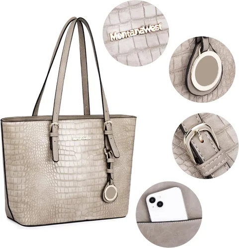 Vista 4 de Montana West Totes - Bolso de mano grande con cartera para mujer 3 piezas