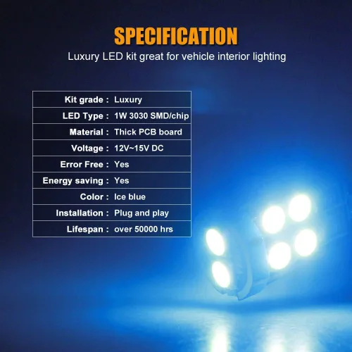Vista 4 de EBAIFUN Kit de 7 luces LED azul hielo para interiores compatibles con Jeep Wrangler JK de 2 puertas y 4 puertas 2007 2008 2009 2010 2011 2012 2013