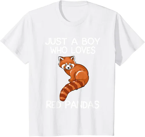 Vista 63 de Just A Boy Who Loves Red Pandas Gift - Camiseta con diseño de panda roja, Negro, S