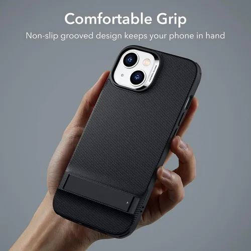 Vista 5 de ESR Funda con Soporte Metálico Compatible con Funda para iPhone 14 y Funda para iPhone 13, 3 Modos de Soporte, Protección contra Caídas de Grado
