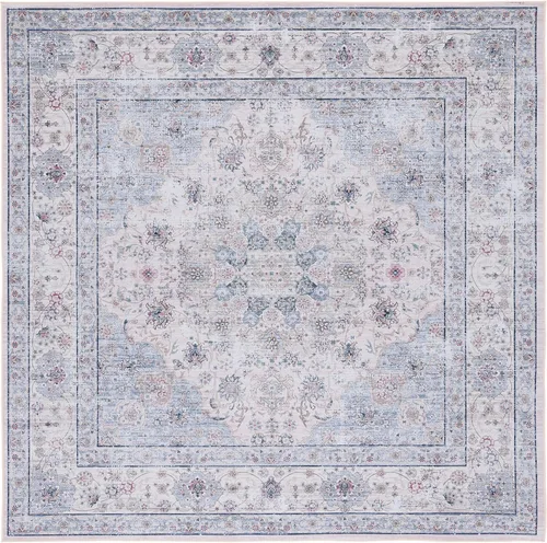 Vista 9 de SAFAVIEH Alfombra lavable Tucson Collection - 2 pies 6 pulgadas x 4 pies, beige y verde, antideslizante, ideal para zonas de alto tráfico