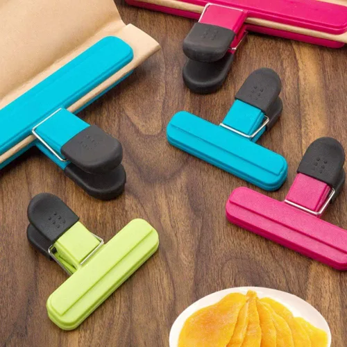 Vista 5 de Paquete de 6 clips resistentes para bolsas de chips (3 grandes y 3 tamaños pequeños) clips de sellado de bolsas de plástico hermético, agarre