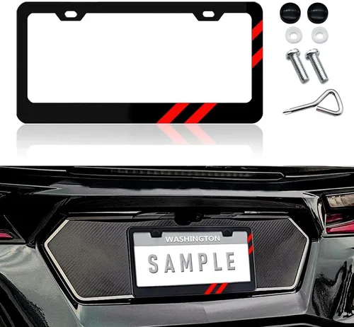 Vista 15 de 2 piezas de marcos de matrícula mate para BMW, de aleación de aluminio, con cubierta de placa de 3 colores, se ajusta a todas las matrículas de BMW