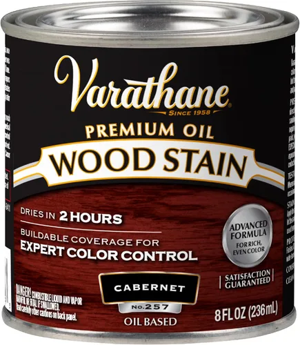 Vista 14 de 1 cuarto de galón Rust-Oleum Brands 211728H Gunstock Varathane - Tinte para madera interior a base de aceite (paquete de 2)