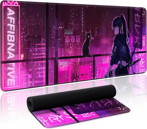 Vista 10 de Alfombrilla de mouse para juegos de mapa negro, alfombrilla de escritorio grande para teclado extendido, alfombrilla de mouse XL con base