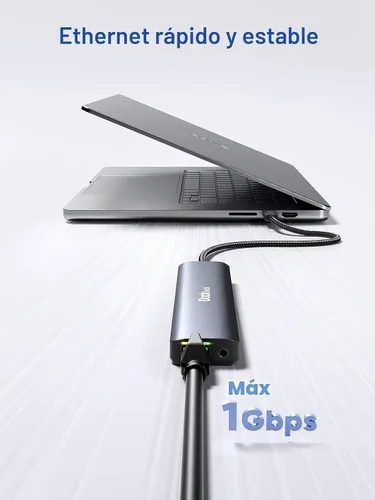 Vista 4 de Dockteck Hub USB-C 9 en 1: HDMI 4K a 60Hz, Ethernet, 100W PD, audio, 2 x USB-A 5 Gbps, lector de tarjetas SD/TF para MacBook, iPad, XPS, Microsoft