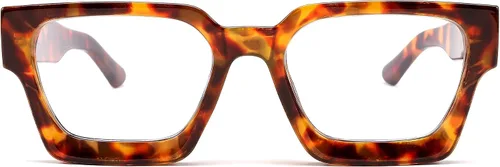 Vista 2 de FEISEDY Gafas de bloqueo de luz azul gruesas para computadora, retro de los años 90, marco cuadrado B2383