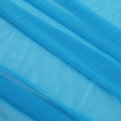 Vista 5 de Tela de malla elástica superfina de 4 vías, nailon spandex power mesh, ligera, transparente de 60" de ancho, 5 yardas continuas (Aqua)