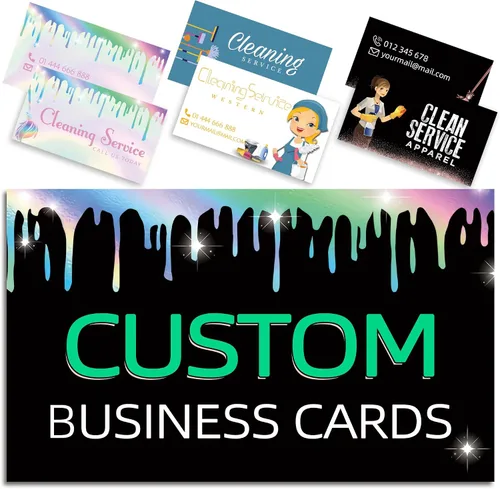 Vista 10 de Tarjetas de visita personalizadas con tu logo, personalizables 100 piezas de impresión de doble cara, personalizadas para pequeñas tarjetas de 300