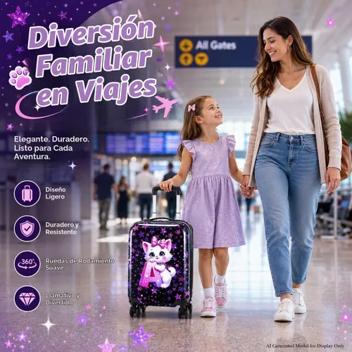 Vista 2 de Equipaje para niños y niñas, maleta de viaje con ruedas, 01-Hardside A-star Cat 5pc, Equipaje extensible Hardside con ruedas giratorias