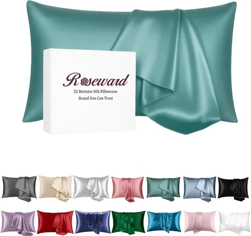 Vista 8 de Fundas de almohada de seda beige con cremallera, fabricadas en Estados Unidos, funda de almohada de seda real para piel propensa al acné