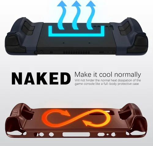 Vista 3 de Funda protectora de silicona compatible con Steam Deck, funda con mango de textura antideslizante para cubierta de vapor, cubierta anticolisión