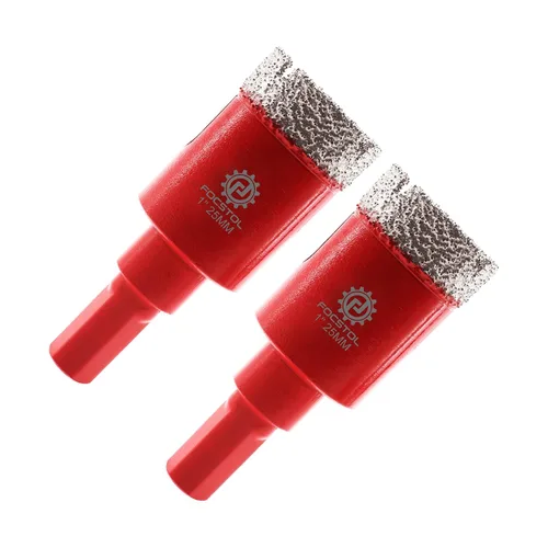 Vista 13 de FOCSTOL Broca de núcleo de diamante, 2 piezas de sierra de diamante de 1-1/2 pulgadas (1.496 in) con vástago triangular para azulejos de porcelana