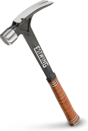 Vista 8 de Estwing Serie Ultra - Martillo de carpintero de 15 oz con gancho para arrancar, cara fresada y mango de cuero genuino - E15SM