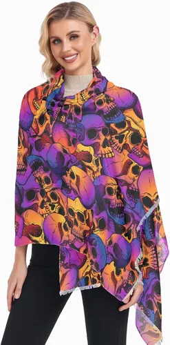 Vista 4 de Bufandas para mujer, para invierno y otoño, a la moda, chal largo, acogedor, suave, grande, bufanda para la cabeza