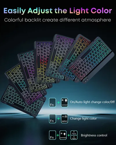 Vista 3 de Funda para teclado para Samsung Galaxy Tab S10 Lite / S10 FE / S9 FE / S9 / S8 10.9-11 pulgadas Cubierta - Teclado magnético desmontable