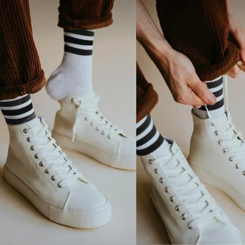 Vista 6 de 4 pares de calcetines a rayas para mujer, calcetines deportivos retro de algodón, elásticos, calcetines novedosos, unisex, multicolor