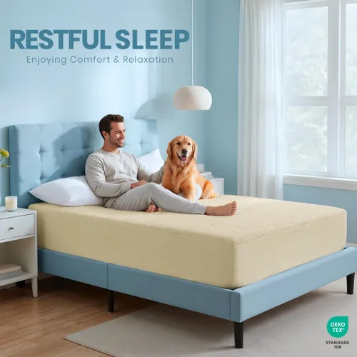 Vista 5 de Utopia Bedding – Protector impermeable de colchón tamaño individual, funda de colchón de terry premium de 200 GSM, transpirable, estilo ajustado